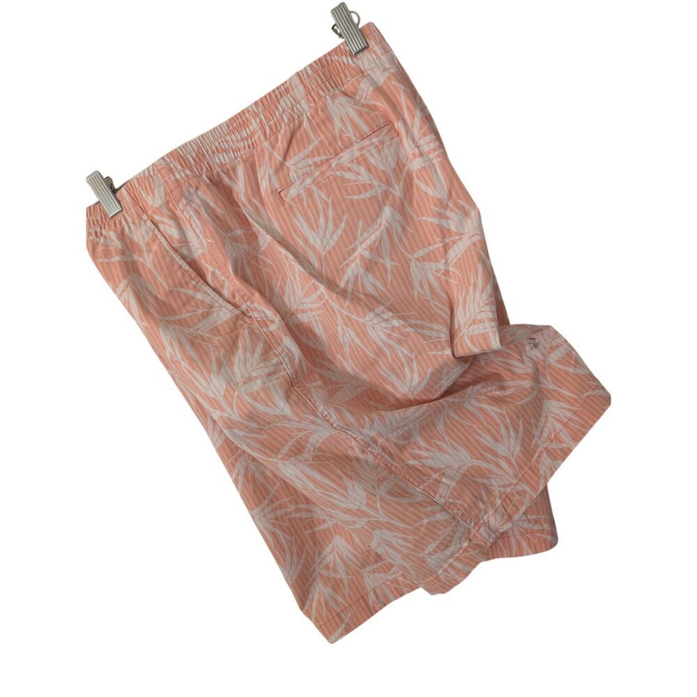 LANDS' END! PEACHY ORANGE & WHITE TROPICAL STRETCH COTTON BLEND SHORTS! SZ 20W